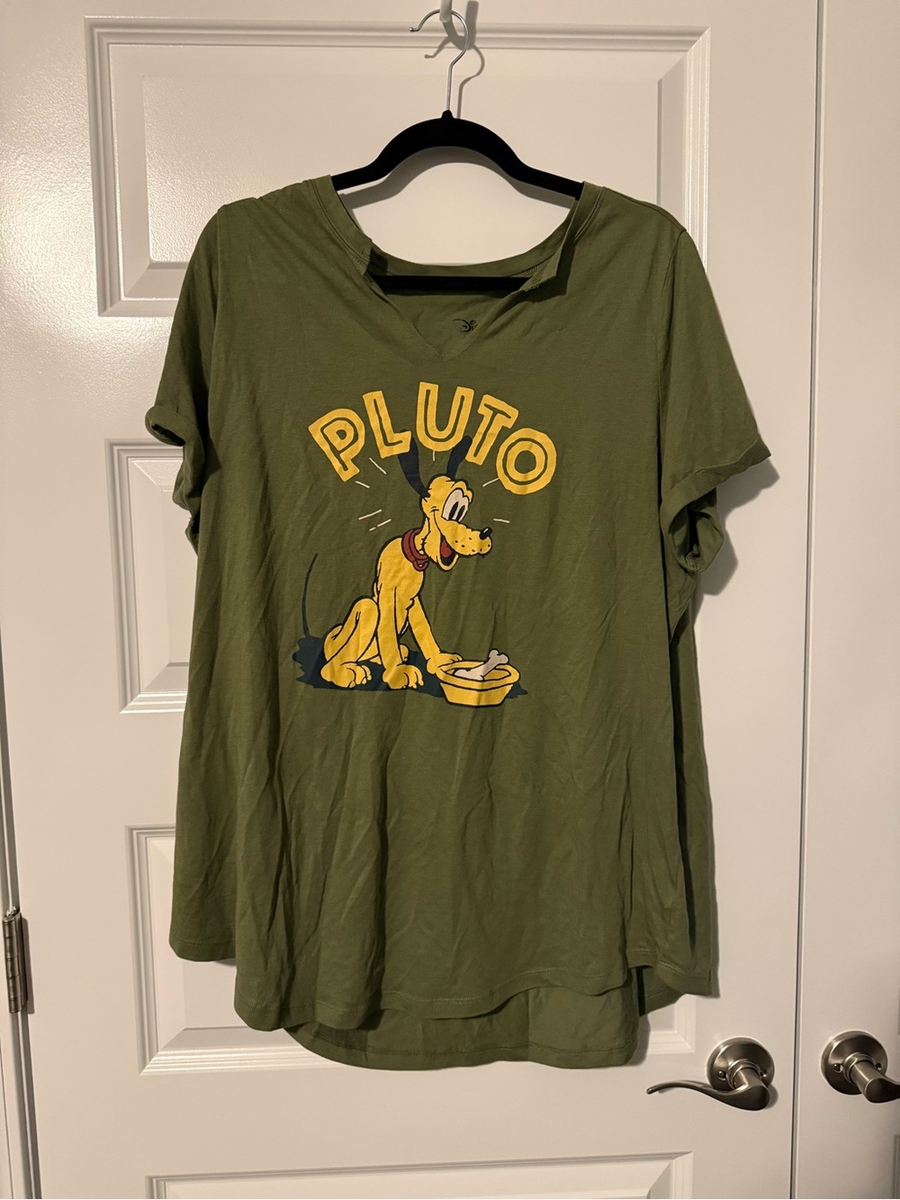 Disney Olive Green Pluto Graphic Dog T-Shirt